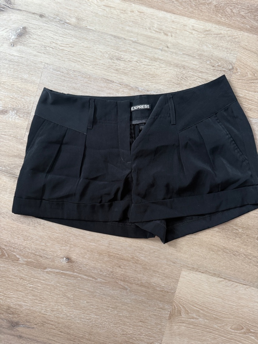 Express Black Cuffed Dress Shorts